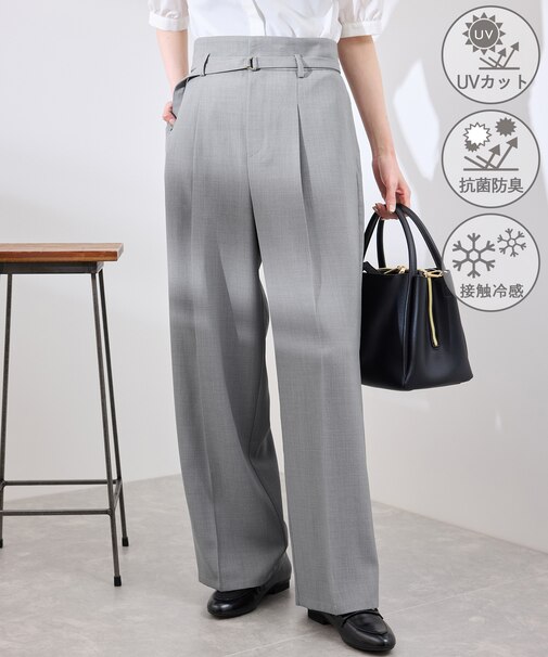 【抗菌防臭・接触冷感・UVカット】カナパハイウエストパンツ/セットアップ対応