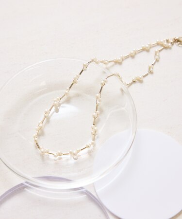 パールデザインショートネックレス