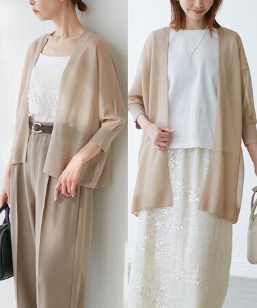 【新色追加】LEVITAシアーニットリラックスカーディガン