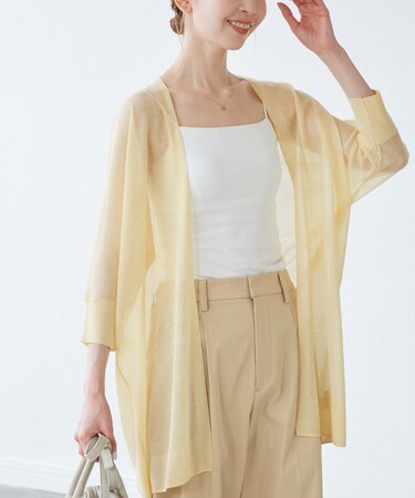 【新色追加】LEVITAシアーニットリラックスカーディガン