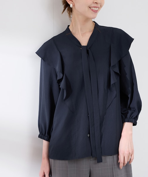 ラッフルリボンデザインシャツ
