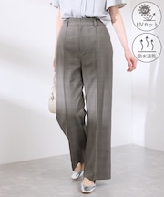 【UVカット・速乾】【リネンライク・シリーズ】ピンタックワイドスラックスパンツ/セットアップ対応