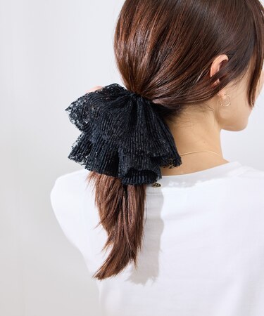 ビッグフリルレースシュシュ