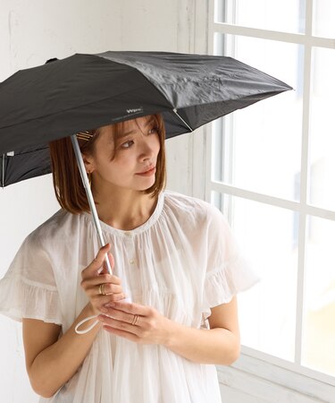 【Wpc.】【晴雨兼用・遮光】切り継ぎタイニー折りたたみ日傘
