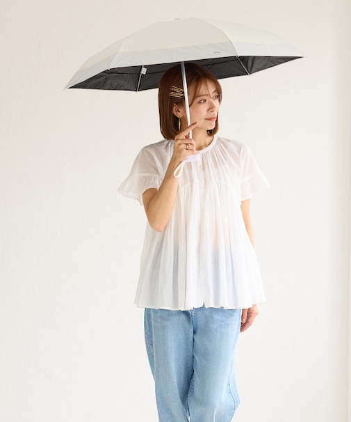 【Wpc.】【晴雨兼用・遮光】切り継ぎタイニー折りたたみ日傘