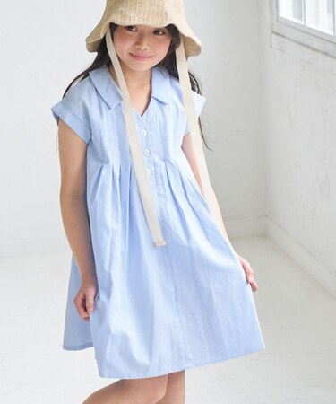 【KIDS/キッズ】コードレーンシャツワンピース