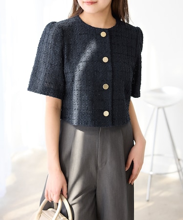 【サマー・ツイード】金ボタンカーディジャケット