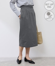 【UV対応】【リネンライク・シリーズ】アイラインスカート/通勤・セットアップ対応