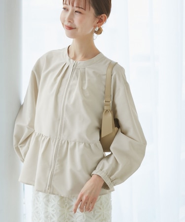 【紫外線+近赤外線カット】ペプラムカーディガンブルゾン