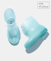 【KIDS】ラメリボン付きレインブーツ