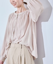 割繊ギャザーブラウス