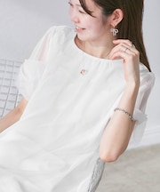 Cutee チュールドッキングツイストスリーブトップス/リンクコーデ