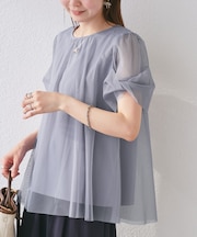 Cutee チュールドッキングツイストスリーブトップス/リンクコーデ