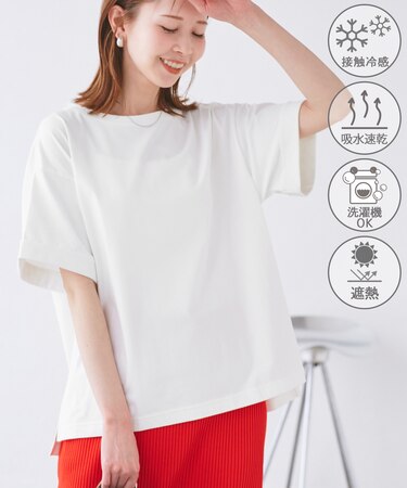 (entry price）マルチファンクション袖折り返しラウンドヘムtee