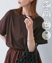 (entry price）マルチファンクション袖折り返しラウンドヘムtee