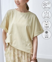 (entry price）マルチファンクション袖折り返しラウンドヘムtee