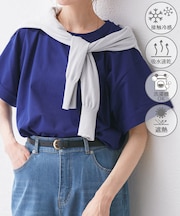 (entry price）マルチファンクション袖折り返しラウンドヘムtee