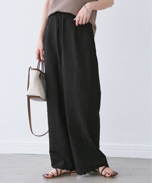 刺繍イージーワイドパンツ