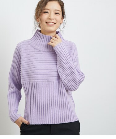 リブ切り替えプルオーバー