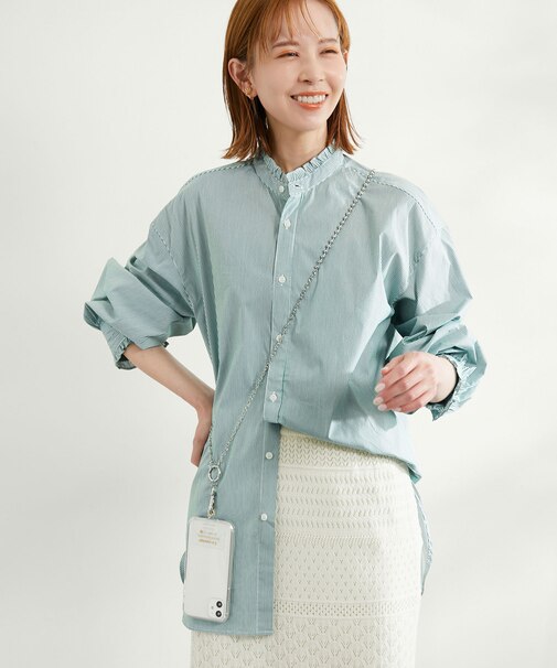 フリルバンドカラーシャツ