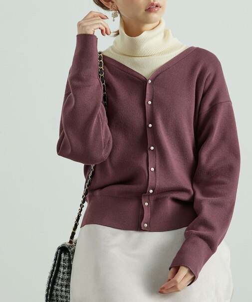 2WAY/マシュマロニットパールカーディガン/リンクコーデ