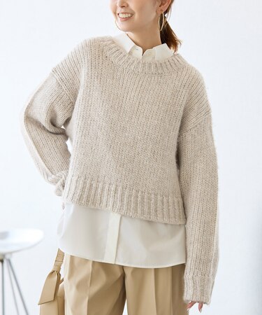 ラメリリーショートニットプルオーバー