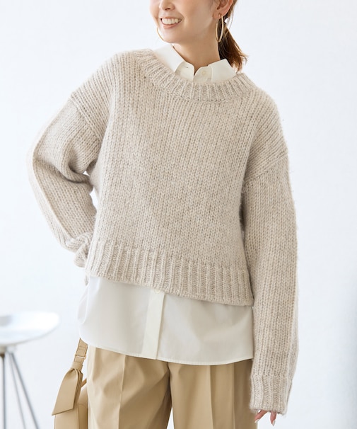 ラメリリーショートニットプルオーバー