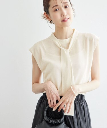 ラメボウタイシアーニットプルオーバー