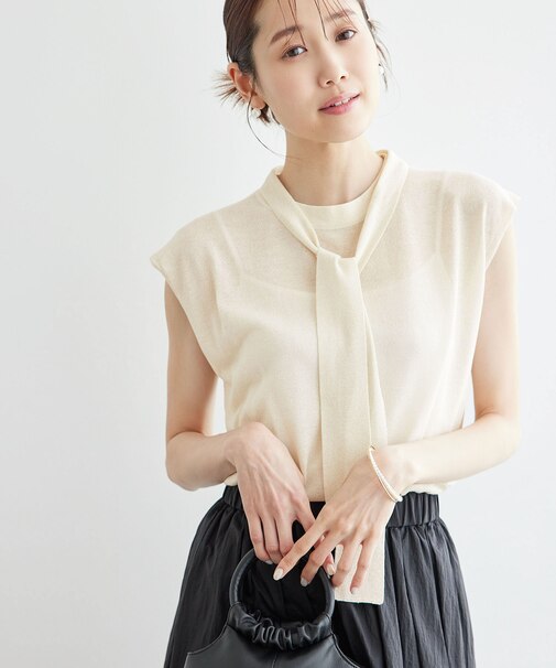 ラメボウタイシアーニットプルオーバー