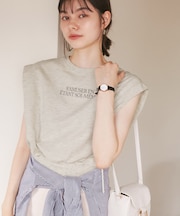 汗染み防止/バックスリットフレンチスリーブミニ裏毛プルオーバー