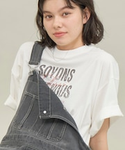 オーバーサイズピグメントロゴプリントTシャツ