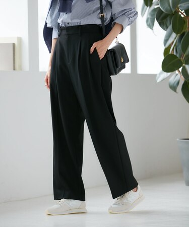 【CM着用商品】ストレッチワイドパンツ/アンチピリング・シワになりにくい・UVカット