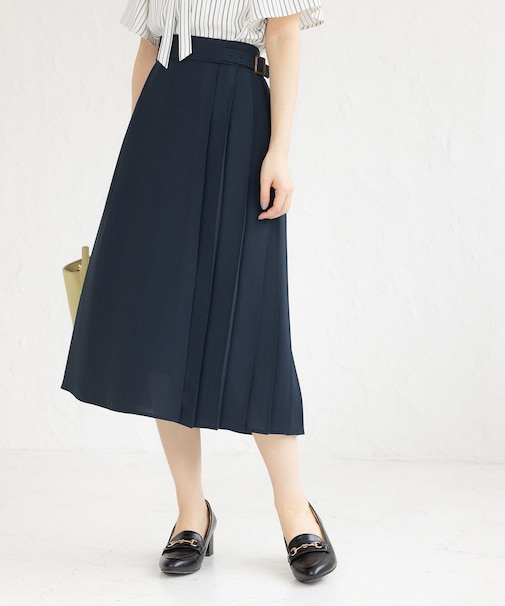 小柄さん向け/プリーツ切り替えスカート