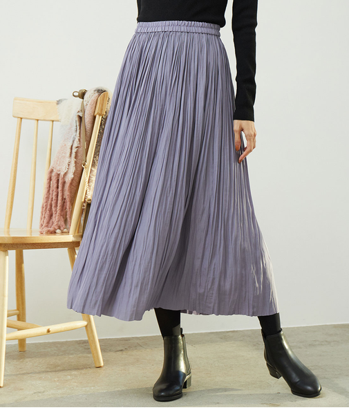 シャイニープリーツロングスカート