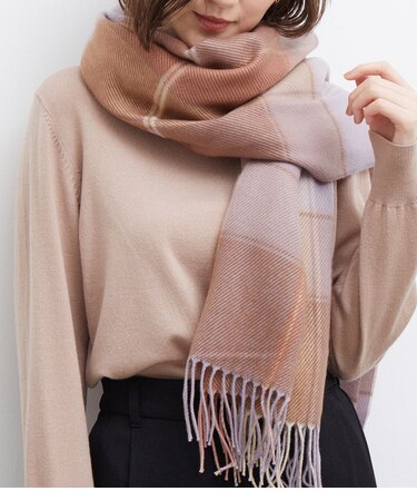 ソフトカラーチェックストール