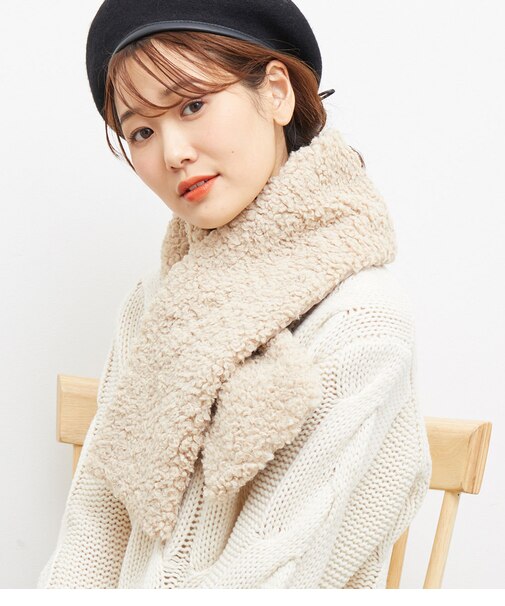 キルティング×ボアリバーシブルマフラー