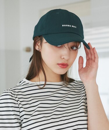 シアサッカーバックリボンキャップ