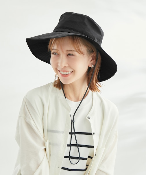 【コカゲル】UVカット/ナイロンツバ広ハット