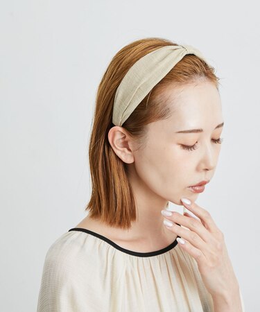 綿麻リボンカチューシャ