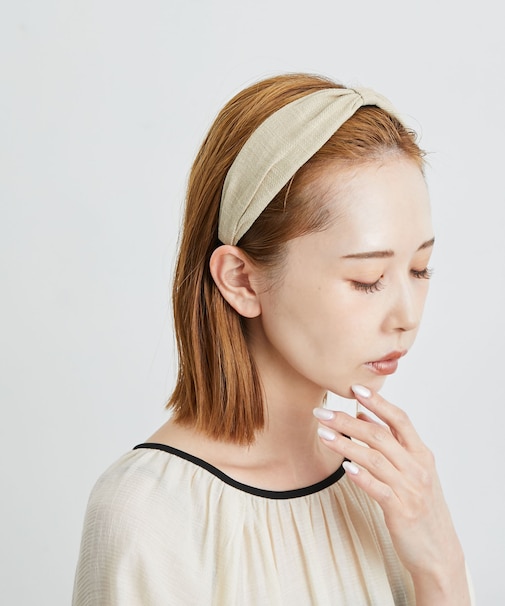 綿麻リボンカチューシャ