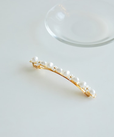 パールフラワースリムバレッタ