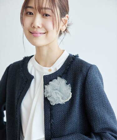 オーガンジー×チュールフラワーコサージュ