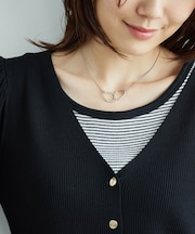 ダブルオーバルトップショートネックレス