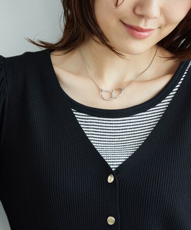 ダブルオーバルトップショートネックレス