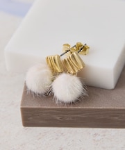 シャギーボールピアス