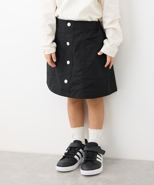 【KIDS】フロントボタンインパン付きスカート