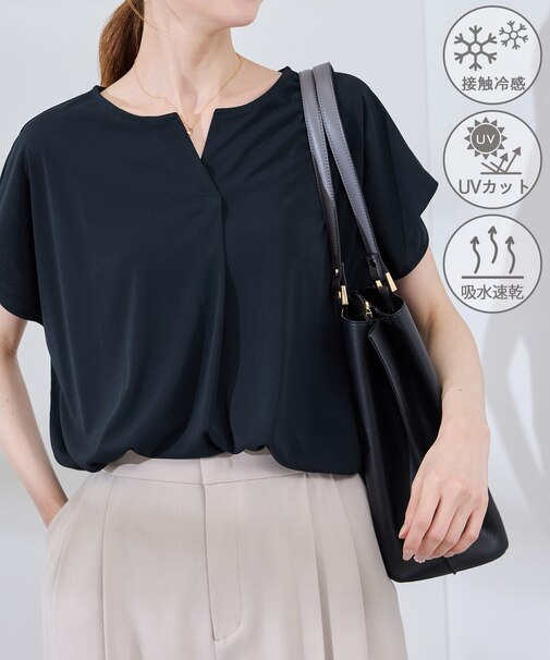 カットジョーゼットスキッパートップス