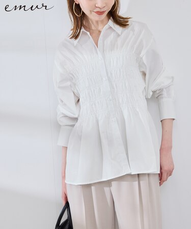 【WEB限定】【emur/エミュール】シャーリングシャツ