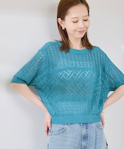 【前後2WAY】透かし編みレースカーディガン