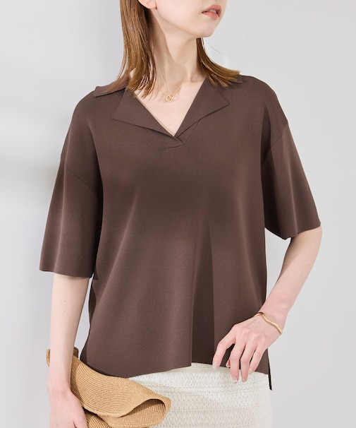 スキッパーサマーニットプルオーバー